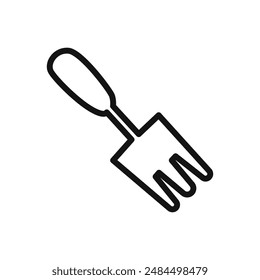 Garden fork icon linear vector graphics sign