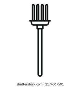 Garden fork icon outline vector. Organic field. Vegetable food