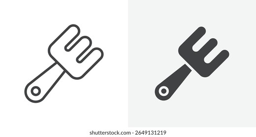 Garden fork icon Outline vector sign