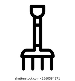 Garden fork icon with simple and line style