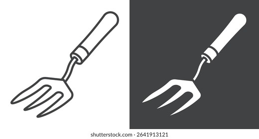 garden fork icon symbol illustration logo