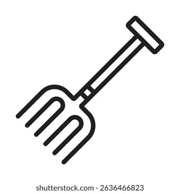 Garden fork icon Thin line illustration