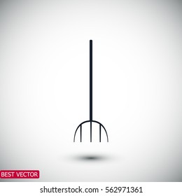 Garden fork icon, vector best flat icon, EPS