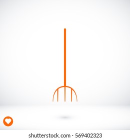 Garden fork icon, vector best flat icon, EPS