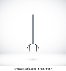 Garden fork icon, vector best flat icon, EPS