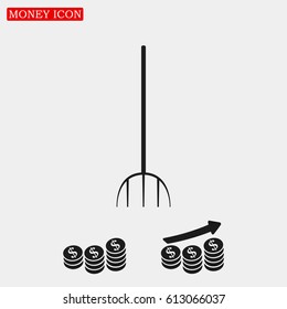Garden fork icon, vector best flat icon, EPS