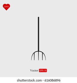 Garden fork icon, vector best flat icon, EPS