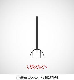 Garden fork icon, vector best flat icon, EPS