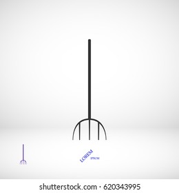 Garden fork icon, vector best flat icon, EPS