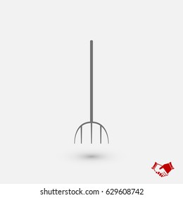 Garden fork icon, vector best flat icon, EPS