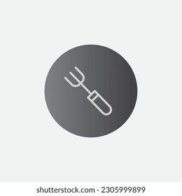 Garden Fork Industry Construction Circle Icon Symbol Illustration Vector