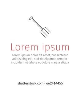 Garden fork, pitchfork thin line icon. Vector.