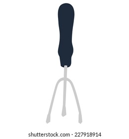 Garden fork, ripper, gardening tool, garden fork isolated
