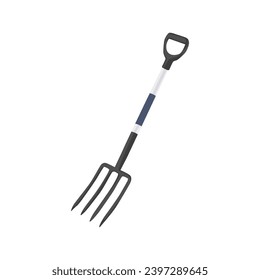 garden fork shovel flat illustration