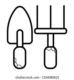 garden fork and shovel icon