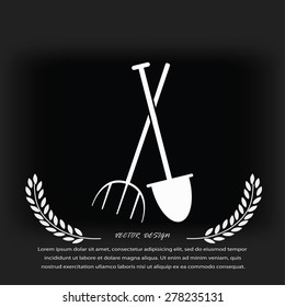 Garden fork, garden shovel icon