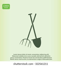 Garden fork, garden shovel icon