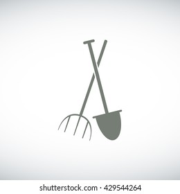 Garden fork, garden shovel icon