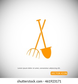 Garden fork, garden shovel icon