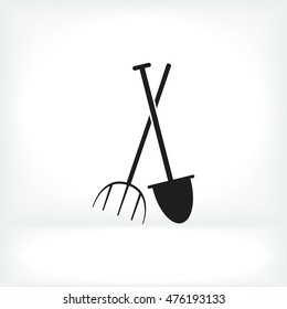 Garden fork, garden shovel icon, vector best flat icon, EPS