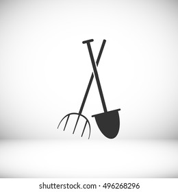 Garden fork, garden shovel icon, vector best flat icon, EPS