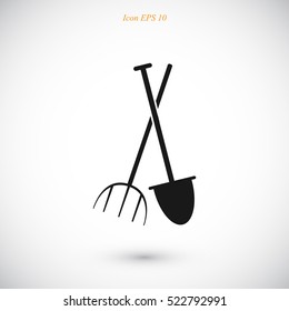Garden fork, garden shovel icon, vector best flat icon, EPS