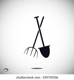 Garden fork, garden shovel icon, vector best flat icon, EPS