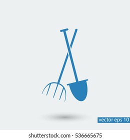 Garden fork, garden shovel icon, vector best flat icon, EPS