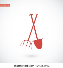Garden fork, garden shovel icon, vector best flat icon, EPS