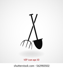 Garden fork, garden shovel icon, vector best flat icon, EPS
