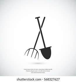 Garden fork, garden shovel icon, vector best flat icon, EPS