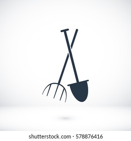 Garden fork, garden shovel icon, vector best flat icon, EPS