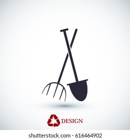 Garden fork, garden shovel icon, vector best flat icon, EPS