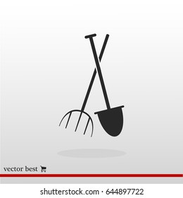 Garden fork, garden shovel icon, vector best flat icon, EPS