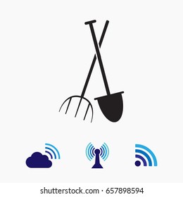 Garden fork, garden shovel icon, vector best flat icon, EPS