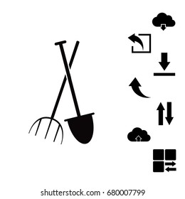 Garden fork, garden shovel icon, vector best flat icon, EPS