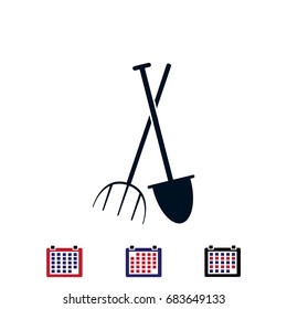 Garden fork, garden shovel icon, vector best flat icon, EPS