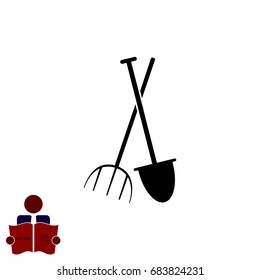 Garden fork, garden shovel icon, vector best flat icon, EPS