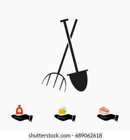 Garden fork, garden shovel icon, vector best flat icon, EPS