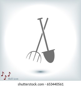Garden fork, garden shovel vector best flat icon, EPS