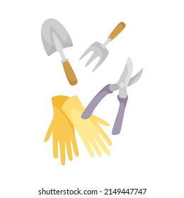 Garden Fork and Trowel as Agricultural Tool Vector Illustration