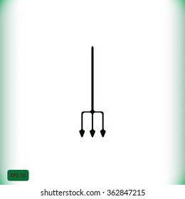 Garden fork vector icon