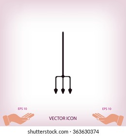 Garden fork vector icon