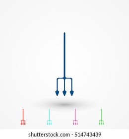 Garden fork vector icon, flat design best vector icon