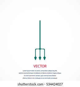 Garden fork vector icon, flat design best vector icon