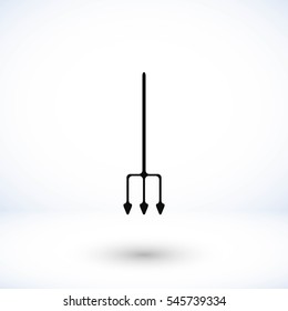 Garden fork vector icon, flat design best vector icon