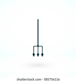 Garden fork vector icon, flat design best vector icon