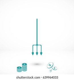 Garden fork vector icon, flat design best vector icon