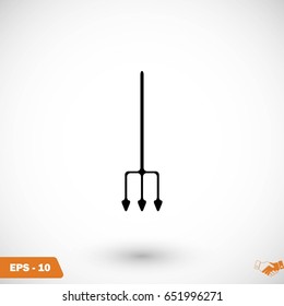 Garden fork vector icon, flat design best vector icon