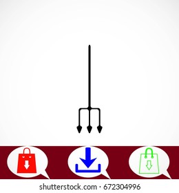 Garden fork vector icon, flat design best vector icon